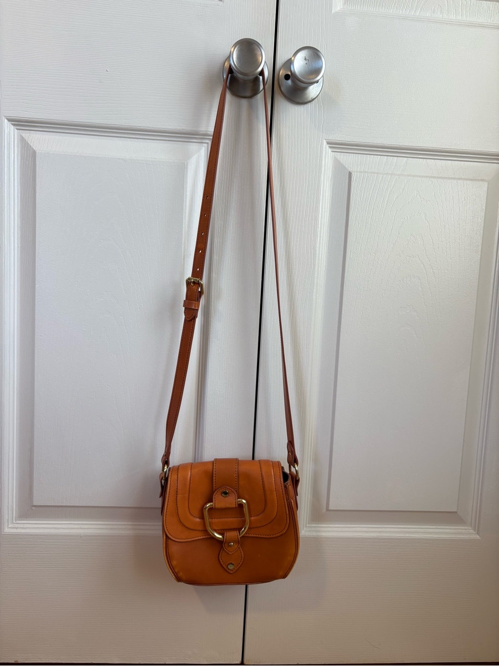 Abercrombie Leather Crossbody Bag with Gold Hardware